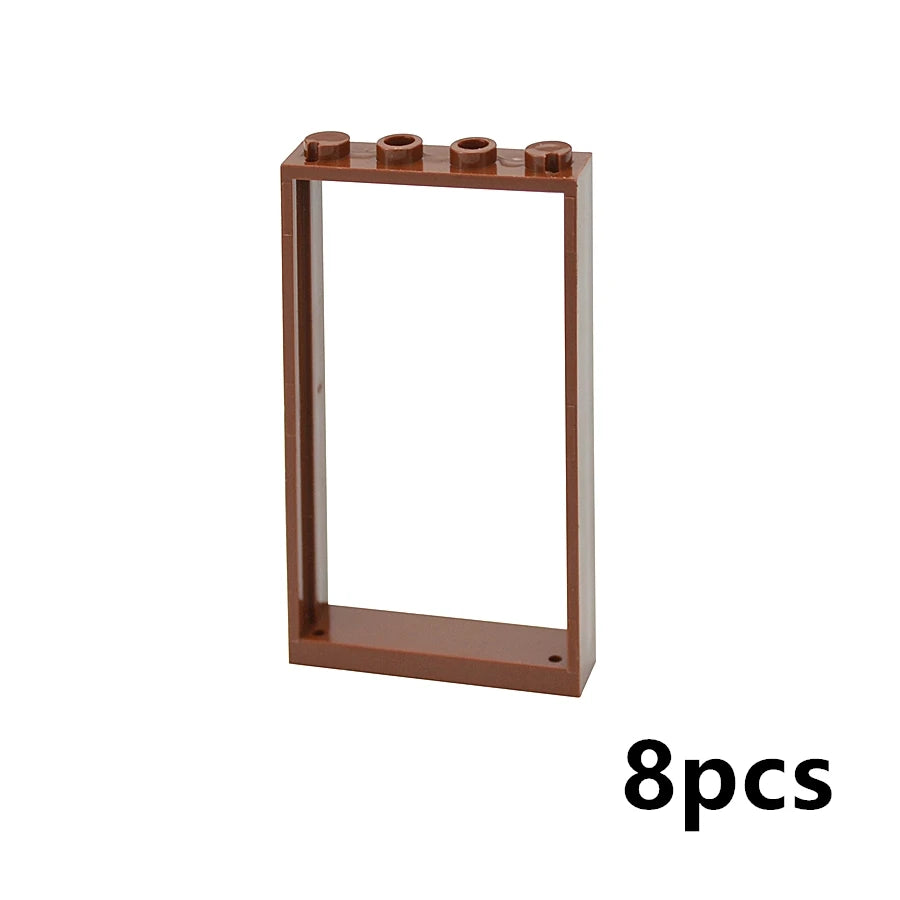 City Window Building Blocks MOC House Door Frame Glass Bricks Parts Compatible 60594  60616 60621 60596 MOC Educational Parts Fo