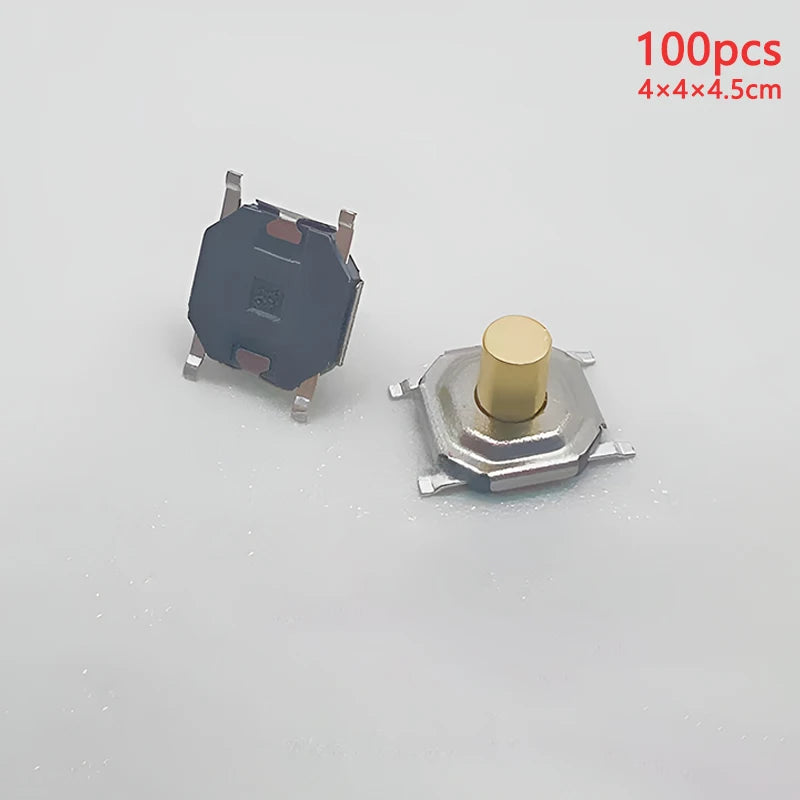 100pcs Tactile Switches 5.2x5.2 Smd Push Button 4*4*1.5mm/1.6/1.7/1.8/1.9/2/2.5/3/3.5/4/4.5/5/6/7/8/9 12V Copper Head Self-reset