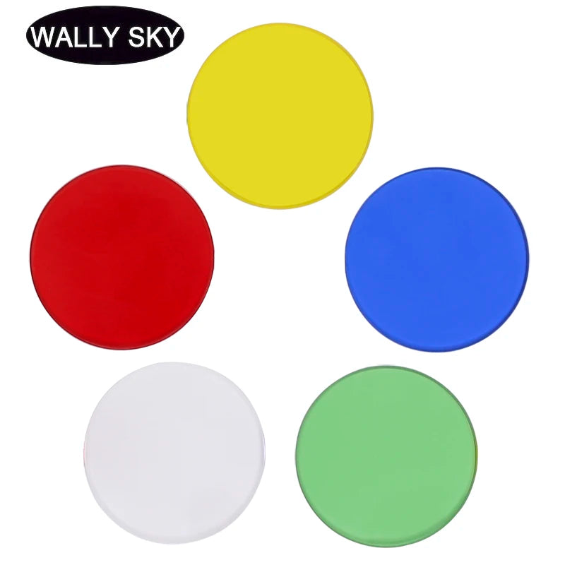 5 Pieces Microscope Filters 32 35 42 45mm Diameter Biological Microscope Accessories Green Blue Yellow White Red Optical Glass