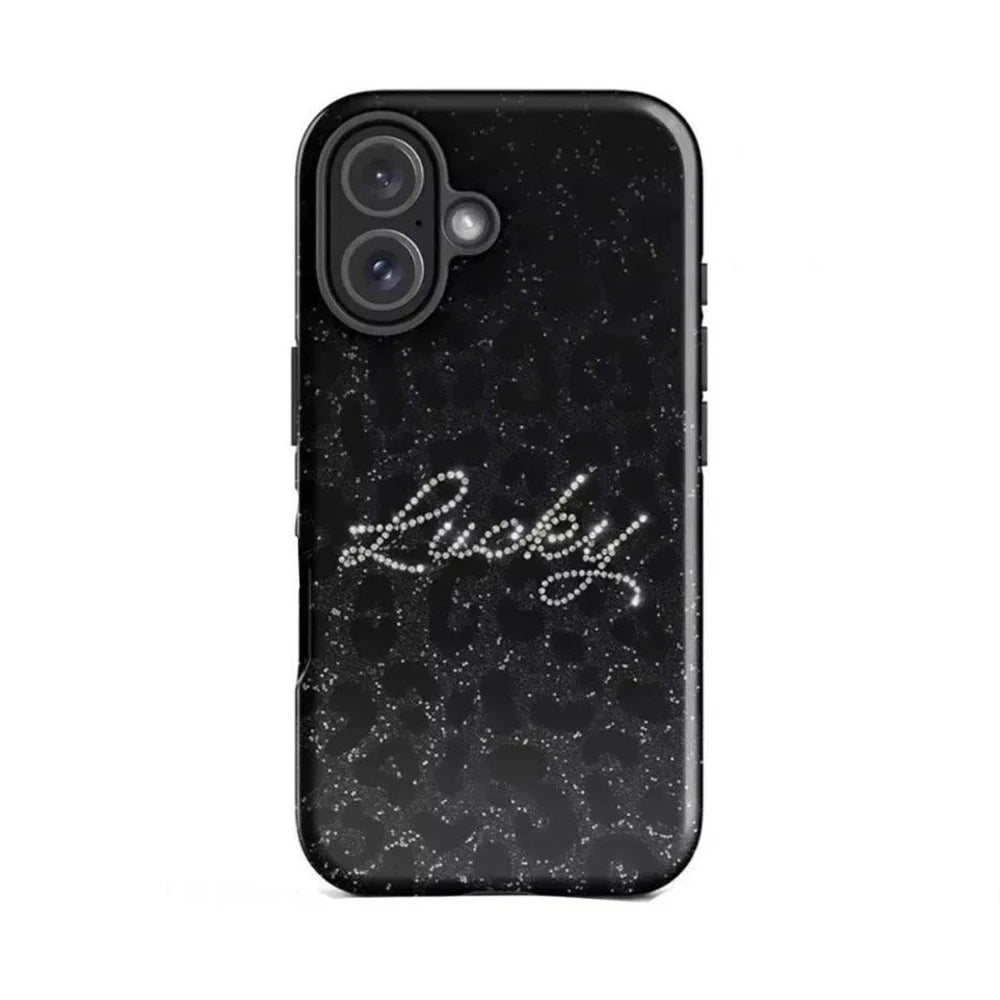 Luxury Clmj Black White Swan Lace Phone Case for iPhone 17 16 15 14 13 12 11 X XS XR Air Pro Max Plus Double-layer Back Cover