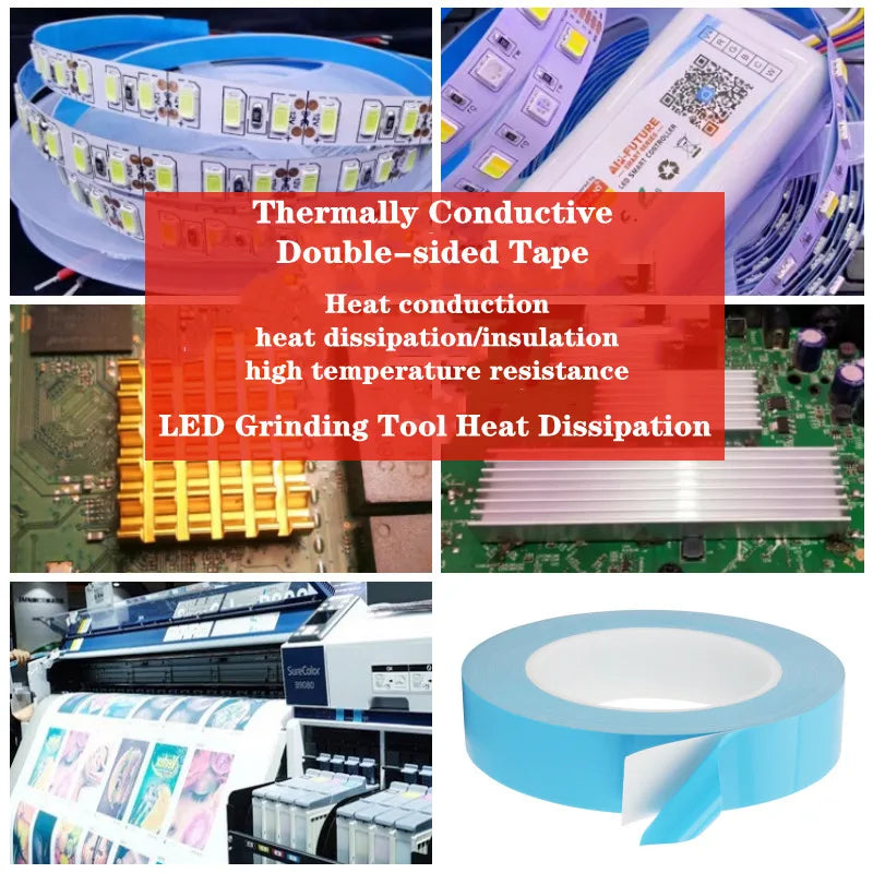 Thermal Tape 25M*0.15mm Insulating Heat Dissipation Tape Double Sided Thermally Conductive Tape For Chip PCB LED Strip Heatsink