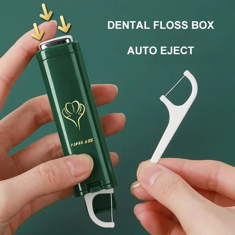 Small Floss Storage Box Household Portable Automatic Pop-up Dental Floss Storage Box Can Carry-on Easy to Use