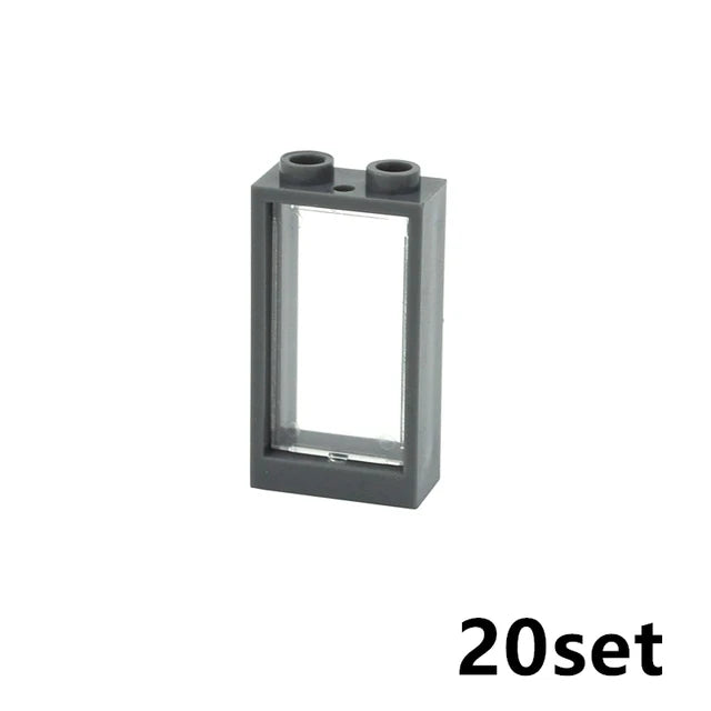 City Window Building Blocks MOC House Door Frame Glass Bricks Parts Compatible 60594  60616 60621 60596 MOC Educational Parts Fo