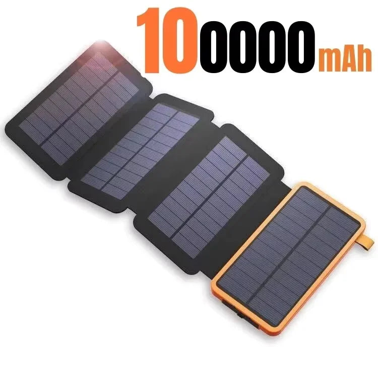200000mAH Solar Power Bank Folding Solar Panels 5V 2A USB Output Portable Outdoor Camping Sun Power For IPhone Android
