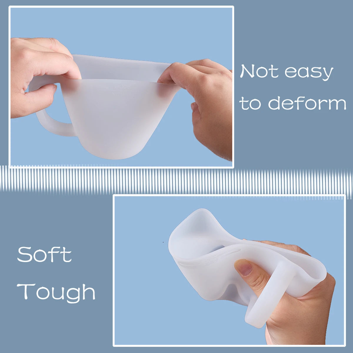 500ML Silicone Measuring Cup with Handle for DIY Mixed Epoxy Resin Pigment Crafts Making Tools Reused Easy to Clean Scale Cup