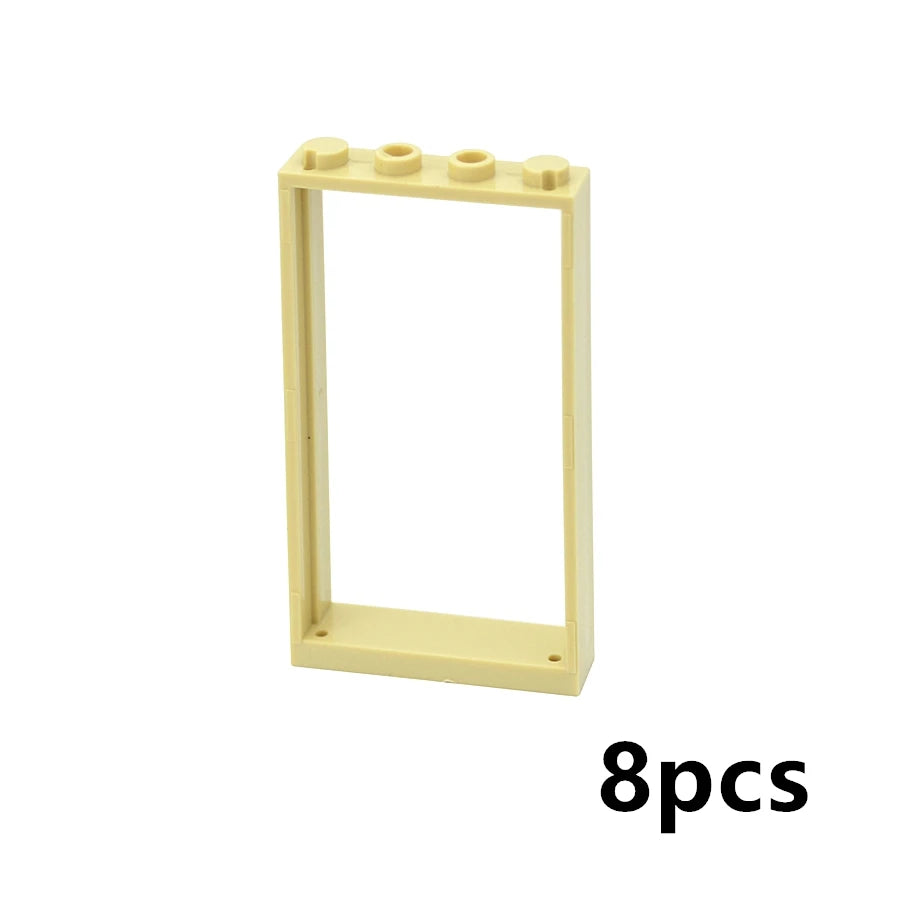 City Window Building Blocks MOC House Door Frame Glass Bricks Parts Compatible 60594  60616 60621 60596 MOC Educational Parts Fo