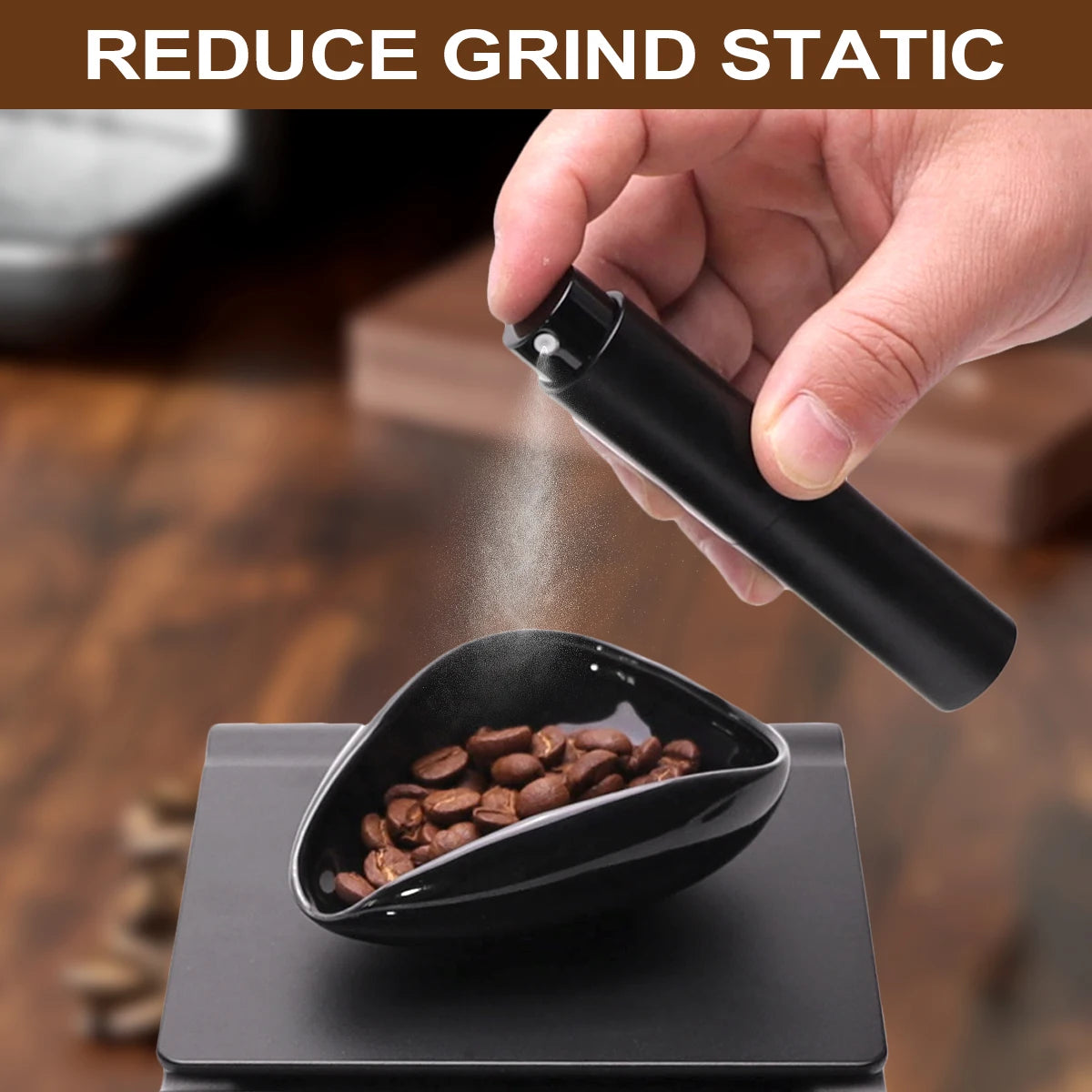 Leeseph Coffee Bean Dosing Cup and Spoon Set, Ceramic Dosing Vessel Measuring Tray Kit for Coffee or Tea,  Espresso Accessories