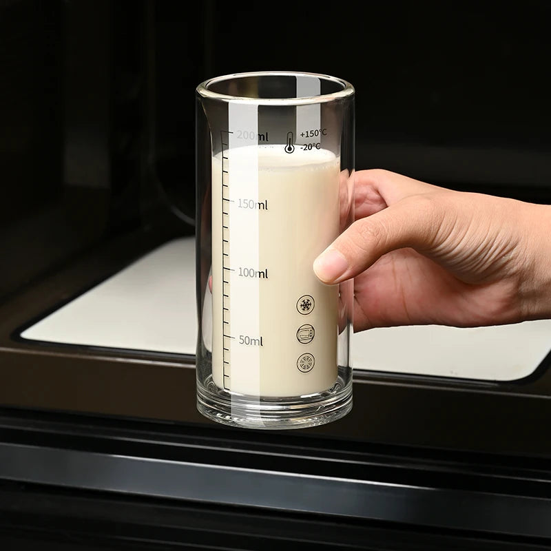 High borosilicate glass water cups, transparent Double Wall beer cups, heat Resistant and anti-scald milk and coffee cups