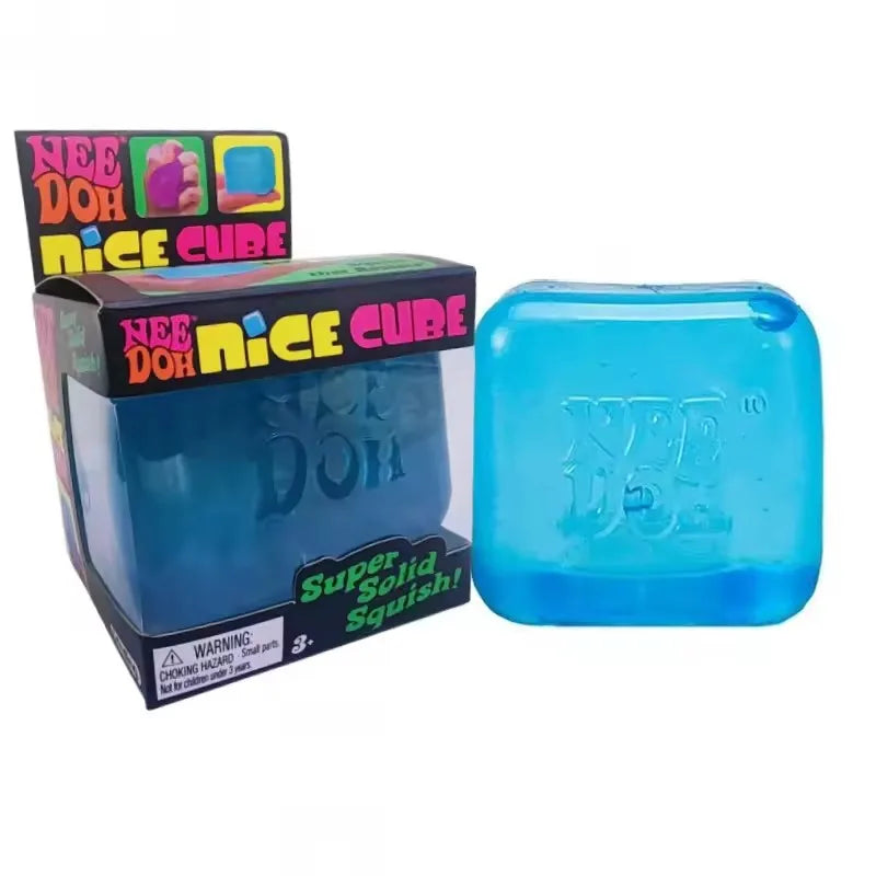 Schylling Nee Doh Jellyfish & Cube Squish Toy, Soft Jelly Squeeze Stress Relief Fidget Toy, Sensory NeeDoh for Kids & Adults