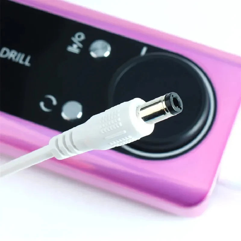 Universal Double-Ended Nail Sander Replacement Spring Wire, Handle Connection Cable with DC Port, 1/1.5M Nail Line
