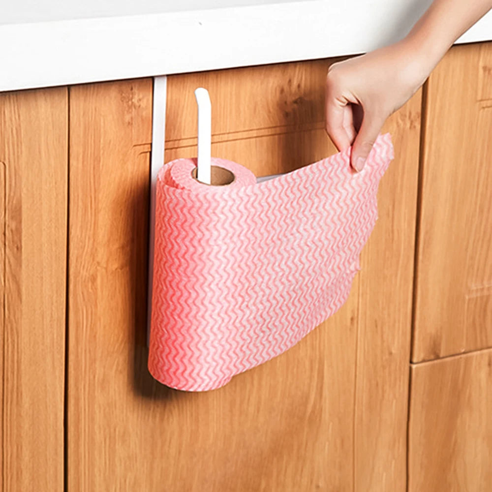 Hanging Kitchen Paper Towel Rack, Roll Paper, Plastic Wrap, Rag Organizer Rack, For Kitchen, Cabinets, Bathroom Organizer Rack