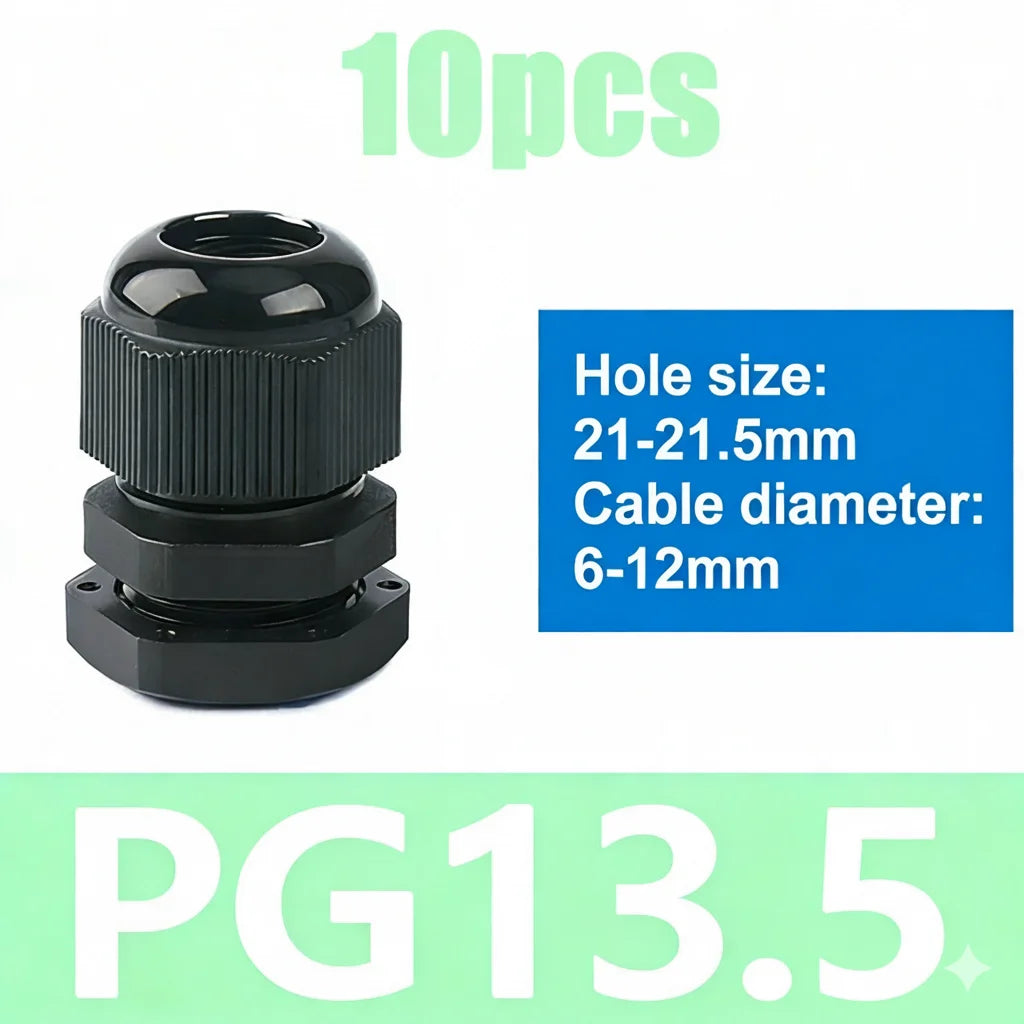 Cable Gland M8 M10 M12 M16 M20 PG7 PG9 PG11 PG16 Waterproof Cable Glands Plastic Nylon Cable Connector IP68 for Electrica Wire