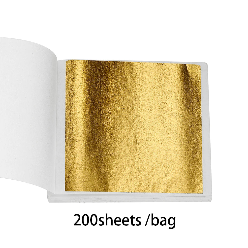 100-200sheets Imitation Gold Foil Paper Leaf Gilding DIY Epoxy Resin Mold Jewelry Making Filling Decorate Resin Crafts Tool