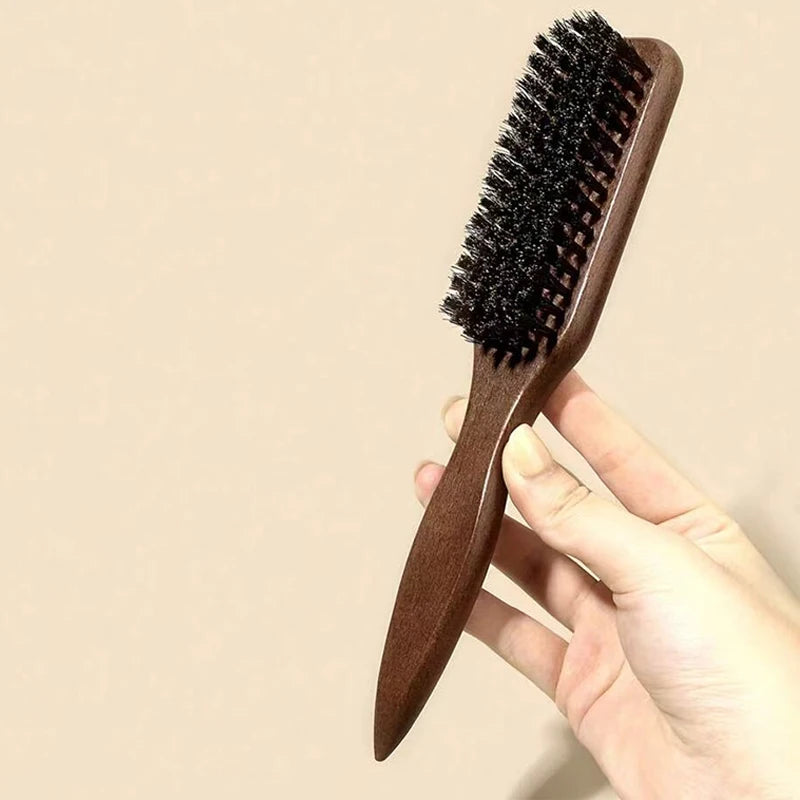 Brown Pointed-Tail Bristle Comb - Unisex, Smooth & Anti-Static, No Tangles No Hair Damage, Home Use