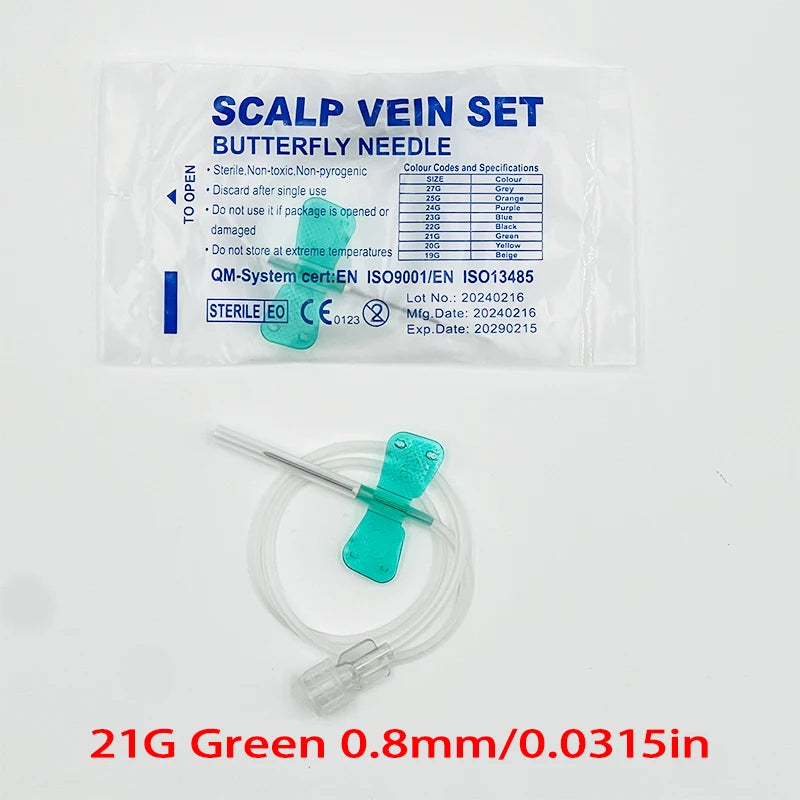 100 PCS Disposable Screw-type Butterfly Infusion Needle Double-wing Infusion Needle for Pet Care Room Suitable for Cats and Dogs