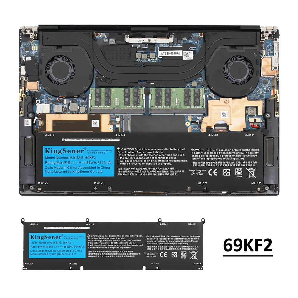 69KF2 86WH 7544mAh Battery for DELL XPS 15 9500 9510 9520 9530 Precision 5550 5560 G15 5511 5520 5515 5521 G7 15 7500 P91F P87F