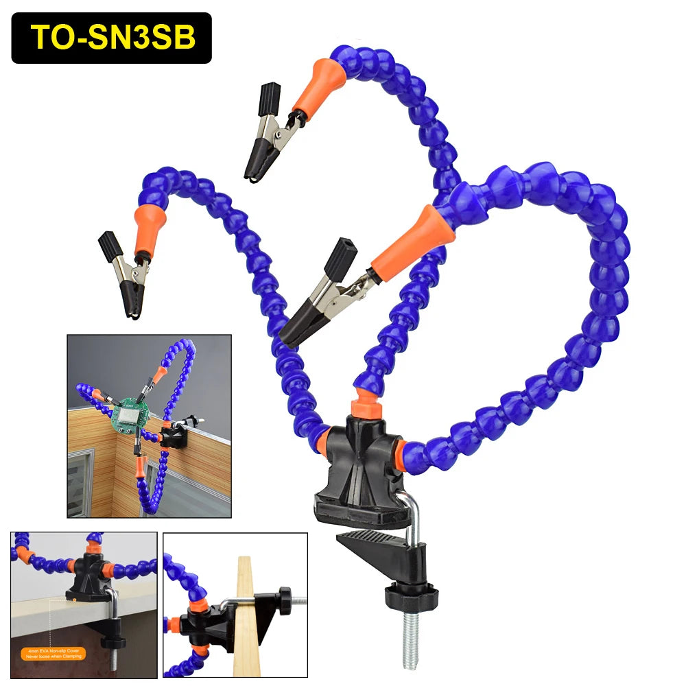 NEWACALOX Helping Hands Third Hand Soldering Tool PCB Holder Vise Table Clamp Solder Stand for PCB Repair Jewelry Crafts