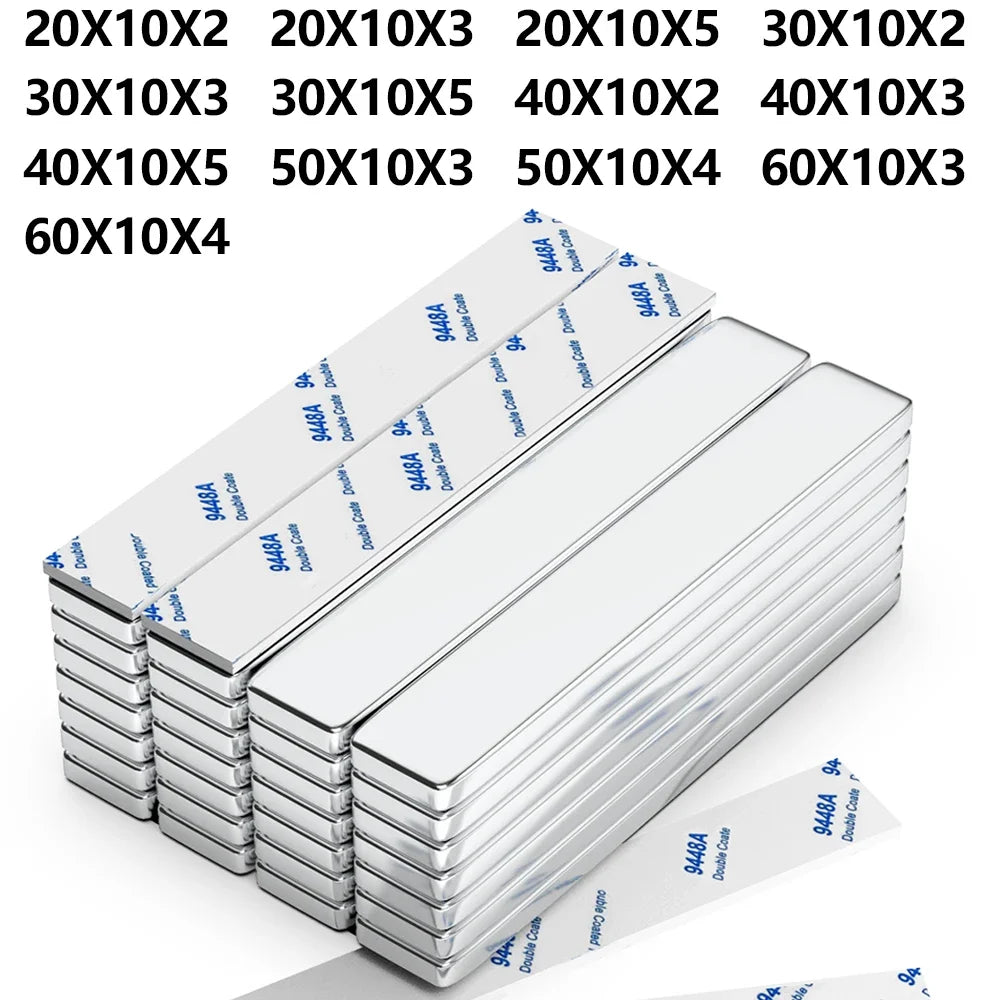 Super Powerful Magnet Neodymium With double-sided adhesive Magnet Block NdfeB N35 Strong Permanent Magnetic imanes Refrigerator