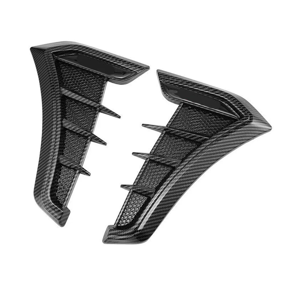Car Styling Exterior Accessories 1 Pair Universal Carbon Black Car Fender Side Vents Air Flow Intake Hole Grille Sticker Cover