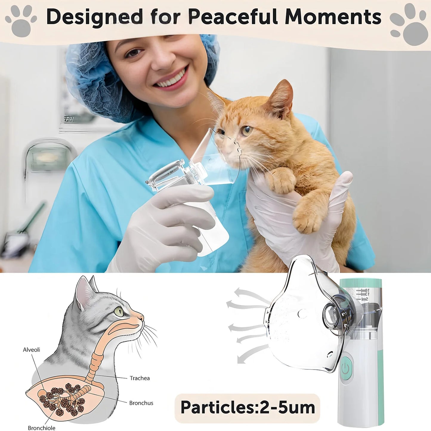Pet Portable Nebulizer Machine Medical Atomizer Nebuliser Inhalator for Animal Silent Inhaler Humidificador Nebulizador