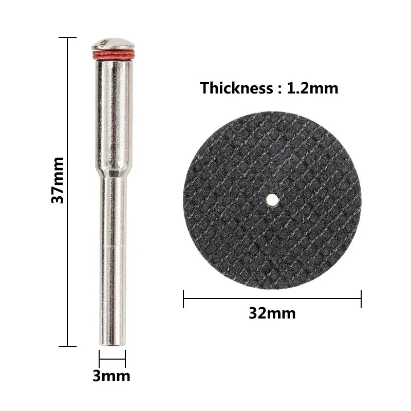 32mm Abrasive Cutting Discs with Mandrels: Grinding Wheels for  Accesories & Metal Cutting Rotary Tool Saw Blade