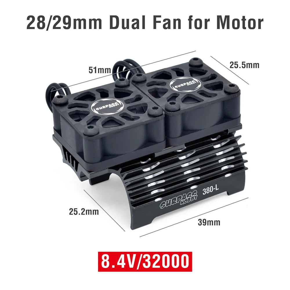 SURPASS HOBBY RC Motor Fan Cooling Heatsink for 380 390 540 550 Brushless Motor 28/29/36mm