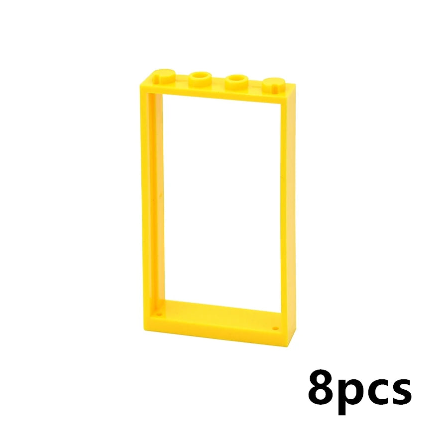 City Window Building Blocks MOC House Door Frame Glass Bricks Parts Compatible 60594  60616 60621 60596 MOC Educational Parts Fo