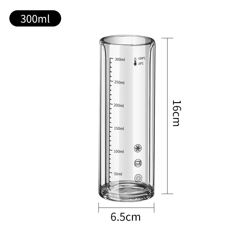 High borosilicate glass water cups, transparent Double Wall beer cups, heat Resistant and anti-scald milk and coffee cups