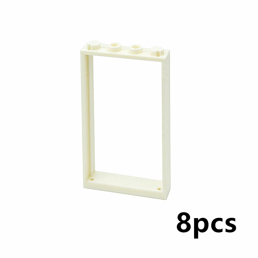 City Window Building Blocks MOC House Door Frame Glass Bricks Parts Compatible 60594  60616 60621 60596 MOC Educational Parts Fo