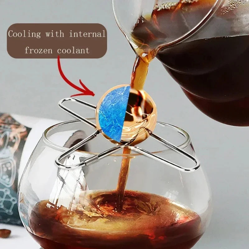 Frozen Ball for Espresso Coffee Reusable Cooling Coffee Tool Stainless Steel Ice Balls Cooling Coffee Flavor Enhancer Gadgets