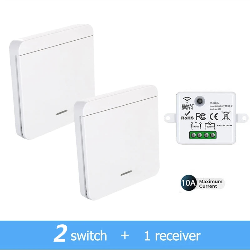 86 Wireless Smart RF 433Mhz 100-220V Wall Panel with Remote Control Mini Relay Receiver Home Led Light Lamp Switch