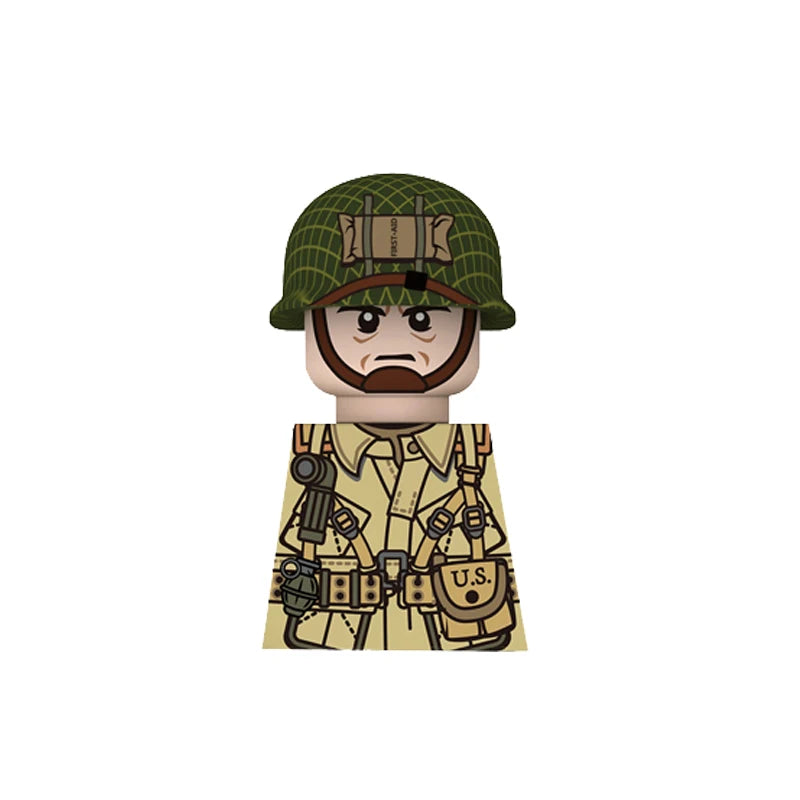 Military US Army Soviet Figures Soldiers MOC Building Blocks Medic Sniper Rifle Bunijon Hat Helmets Children's Toy Gift B145