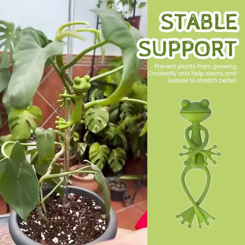 1/3/5 Pcs Frog Plant Stand Plant Tie Cute Flower Pot Hugger Plant Vegetable Climbing Fixture Clips Garden Planter Stake Decor