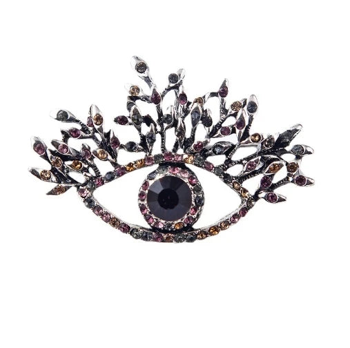 Devil's Eye Enamel Eye Eyelash Brooch Vintage Vintage Gorgeous Palace Schiaparelli