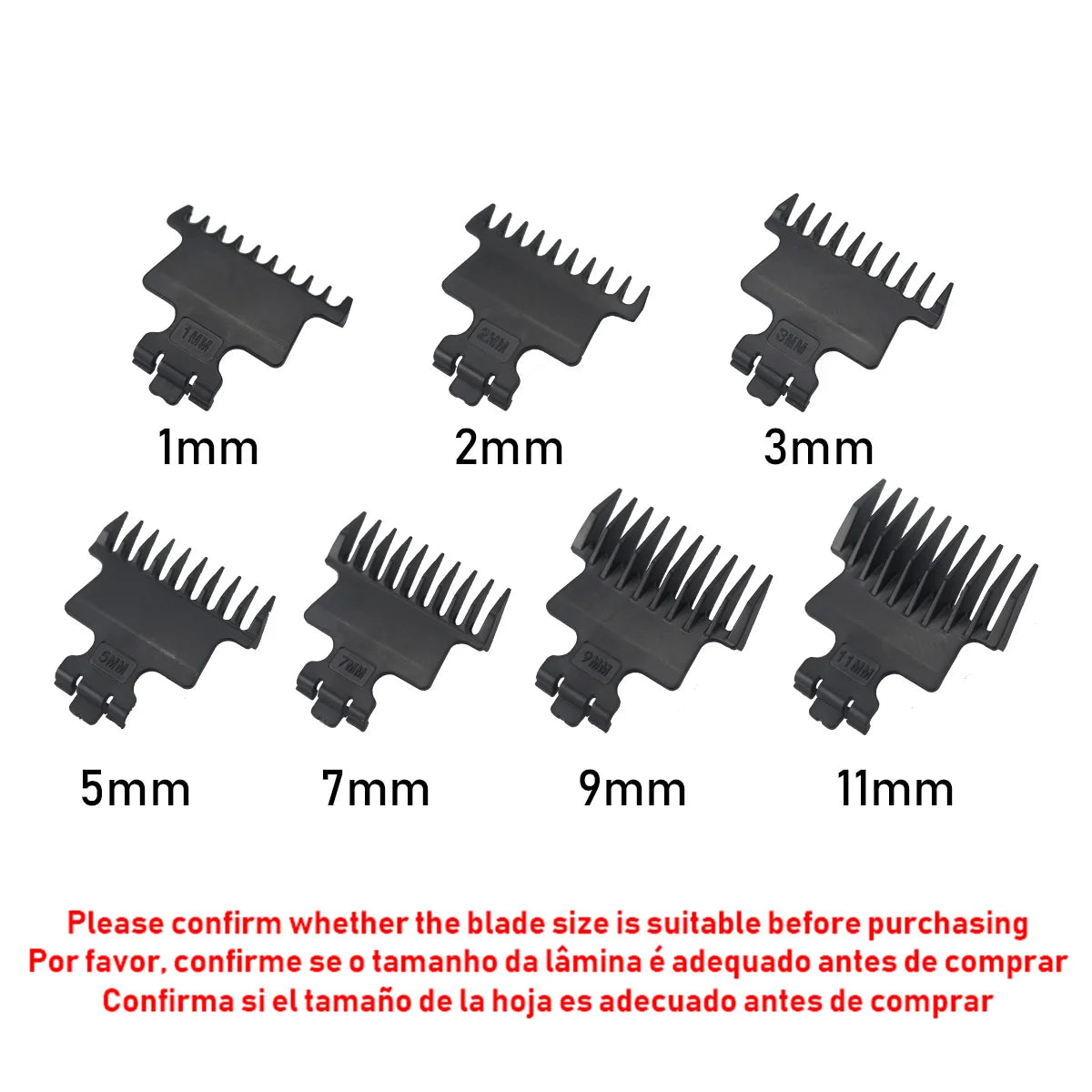 For Kemei KM-2299 1 2 3 5 7 9 11mm Professional Hair Trimmer Limit Comb Guards Hairdresser Hair Cutting Guide Barber Accesories