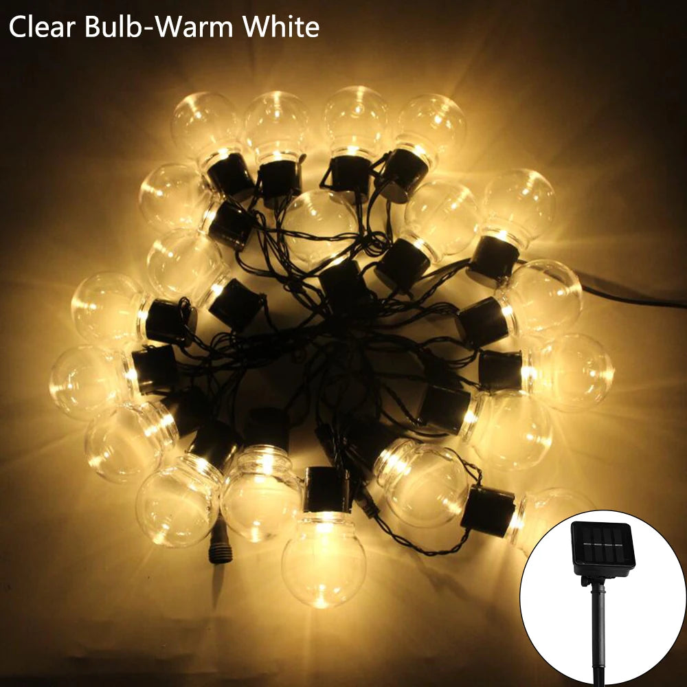 5/7/12M LED Globe Solar Fairy String Lights Bulb Christmas Garland Street Wedding Lamps Outdoor For Party Holiday Garden Patio