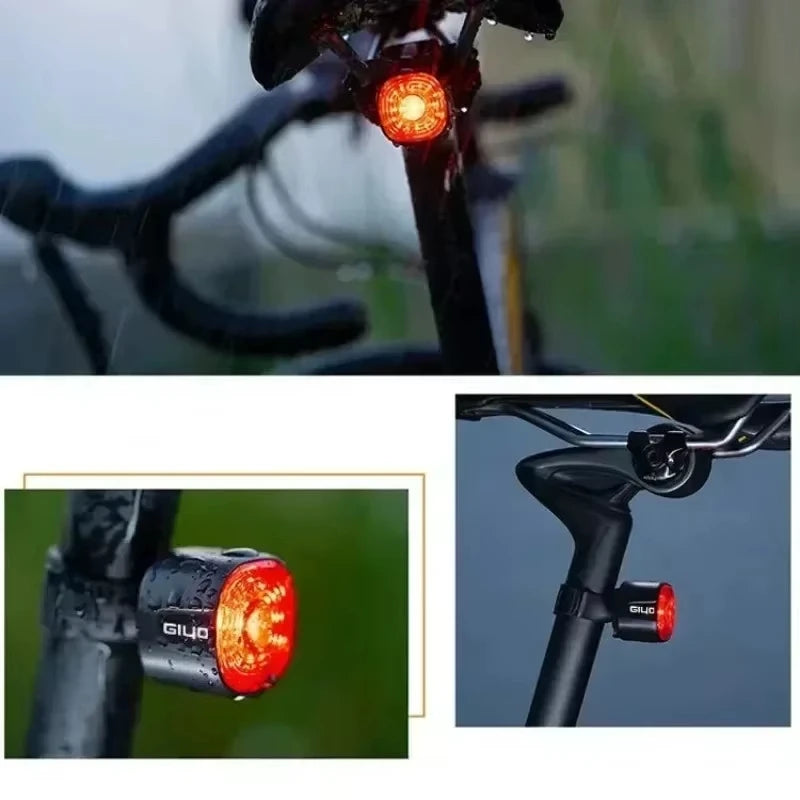 Bicycle Smart Brake Rear Light Auto on/Off Stop Signal Brake MTB Road Bike LED Taillight Type-C Charge Cycling Safety Flash Lam