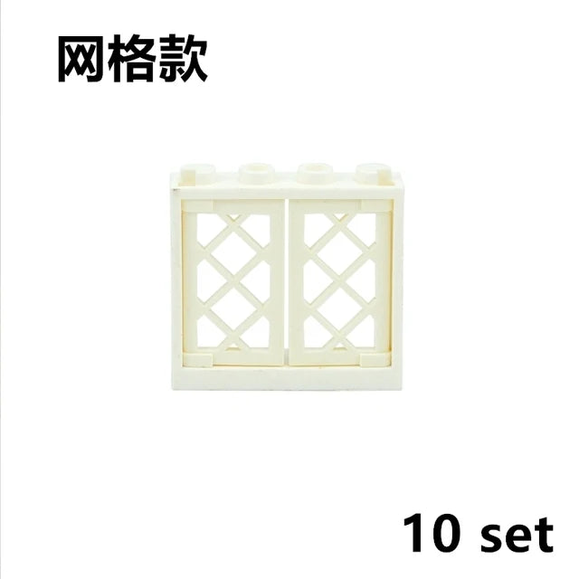 City Window Building Blocks MOC House Door Frame Glass Bricks Parts Compatible 60594  60616 60621 60596 MOC Educational Parts Fo