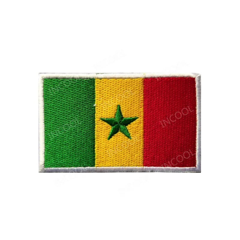 South Africa Egypt Kenya Algeria Nigeria Angola Ghana Morocco Senegal Algeria Flag Embroidered Patches Appliqued Patch For Cap
