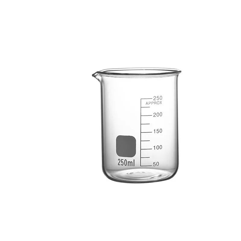 Lab Borosilicate GLass beaker  Graduated Beakers Measuring Glass Cup Chemical Experiment Laboratory Equipment Multiple Capacity