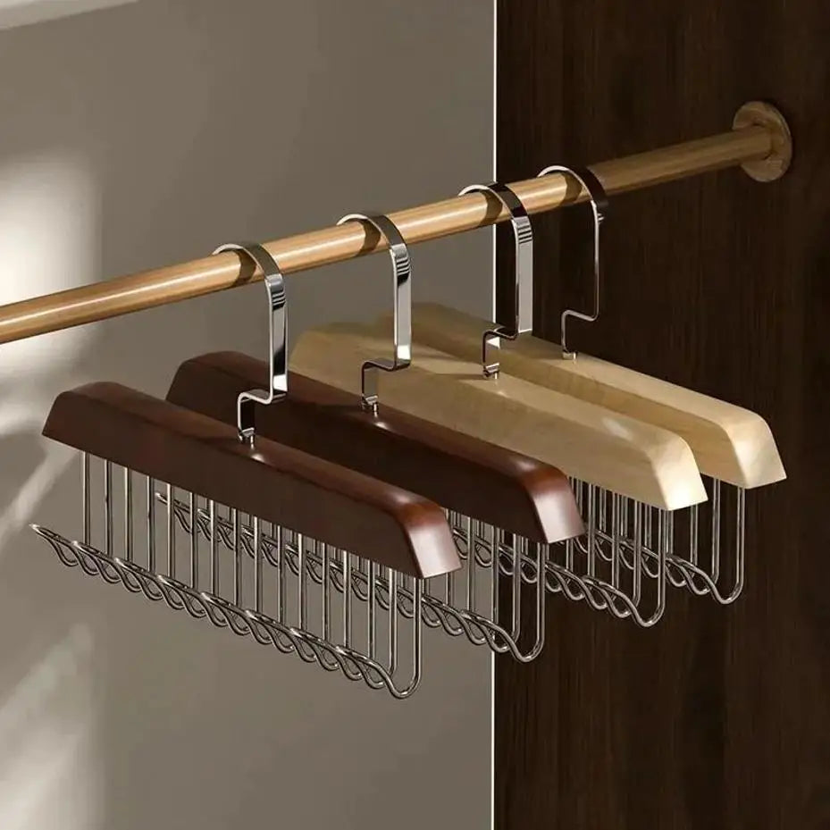 8-hook Solid Wood Hanger With Multifunctional Quality Home And Daily Necessities Hook Wave Drying Hanger