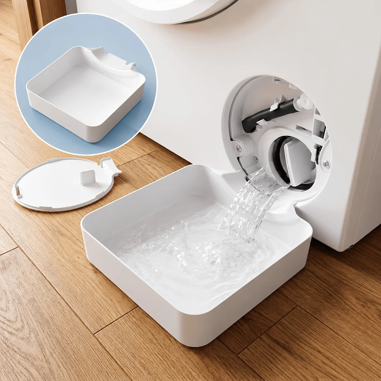 Washing Machine Drainage Tray 3D Printing Drain Funnel Drip Tray for Cleaning Lint Filters Water Catch Tray Stops Floor Spills