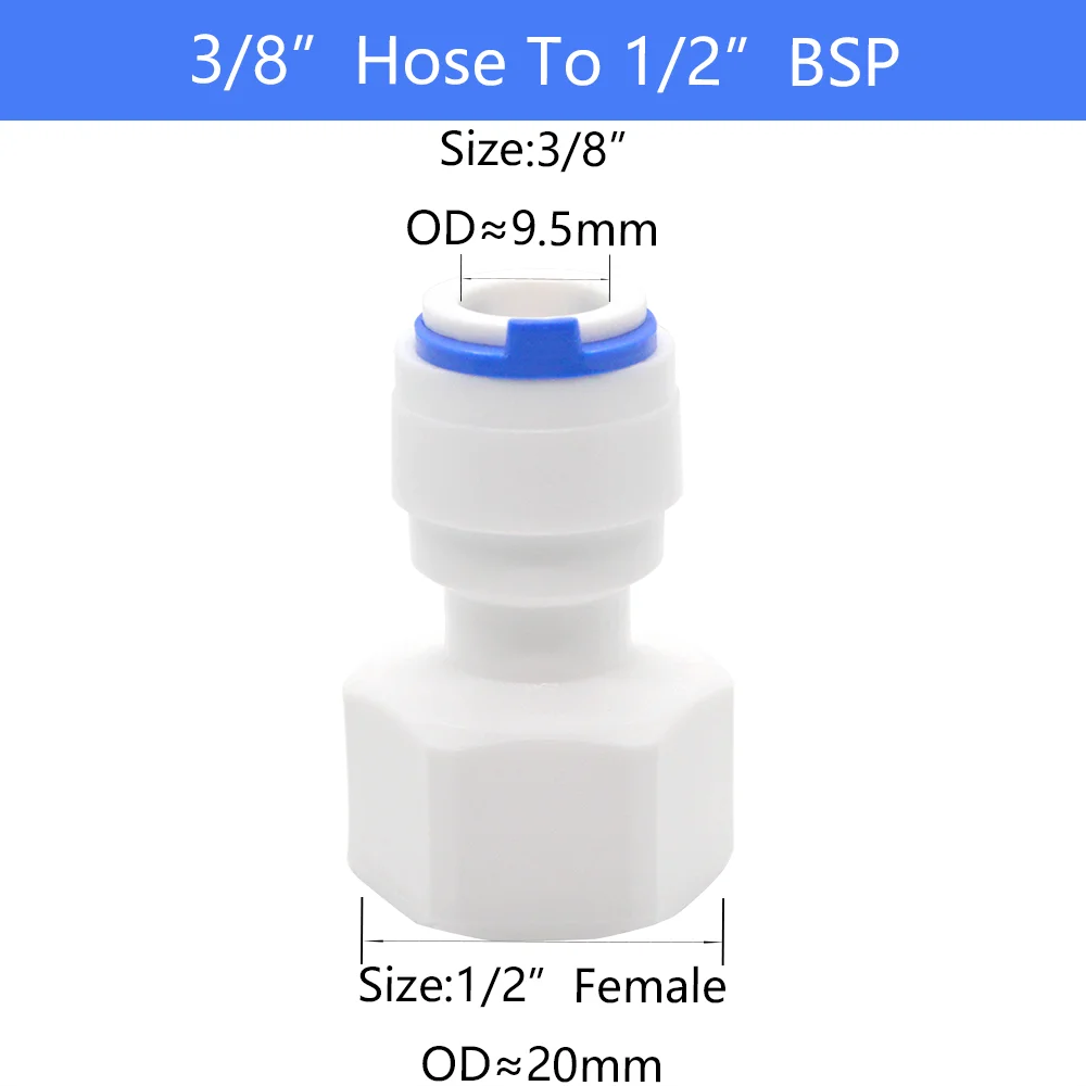 YQBS Female Thread RO Aquarium Accessories  Quick Connector 1/8 1/4 3/8 1/2 3/4 BSP  Adapter Straight Combination Tube