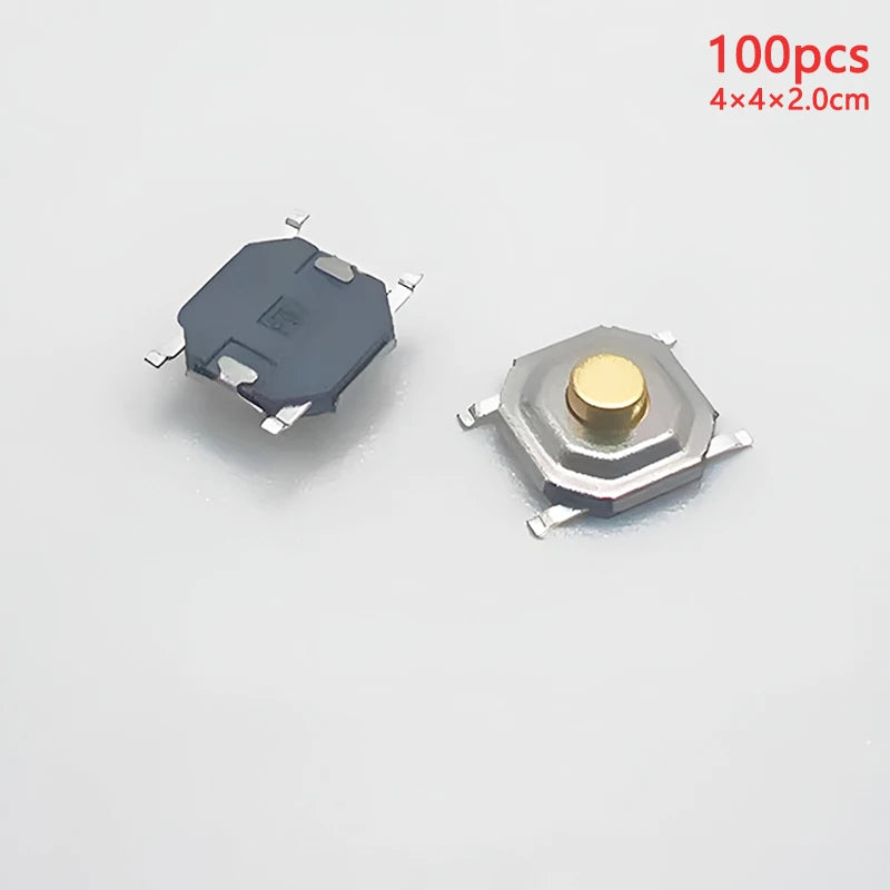 100pcs Tactile Switches 5.2x5.2 Smd Push Button 4*4*1.5mm/1.6/1.7/1.8/1.9/2/2.5/3/3.5/4/4.5/5/6/7/8/9 12V Copper Head Self-reset