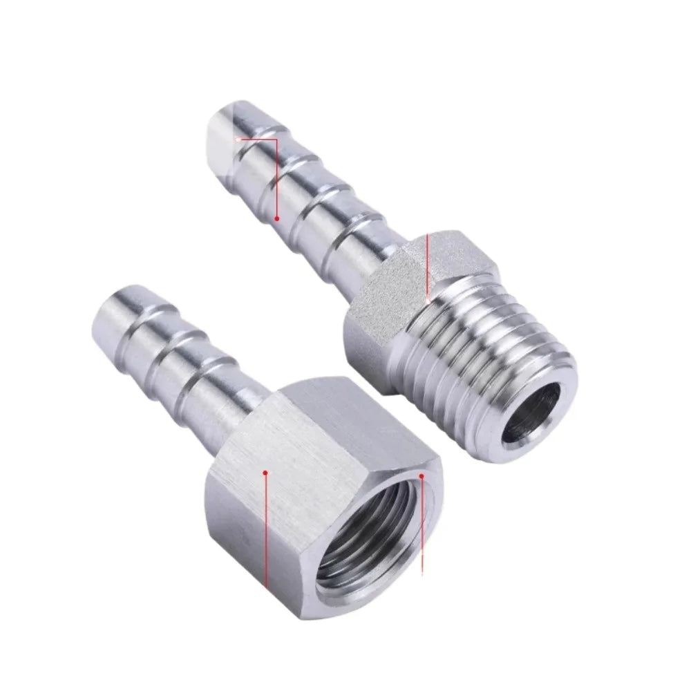 High-Pressure  4 6 8 10 12 14 16 -20mm Hose Barb 1/8" 1/4“ 3/8" 1/2” 3/4" BSP NPT Male Female Fitting Connector 304 Stainless