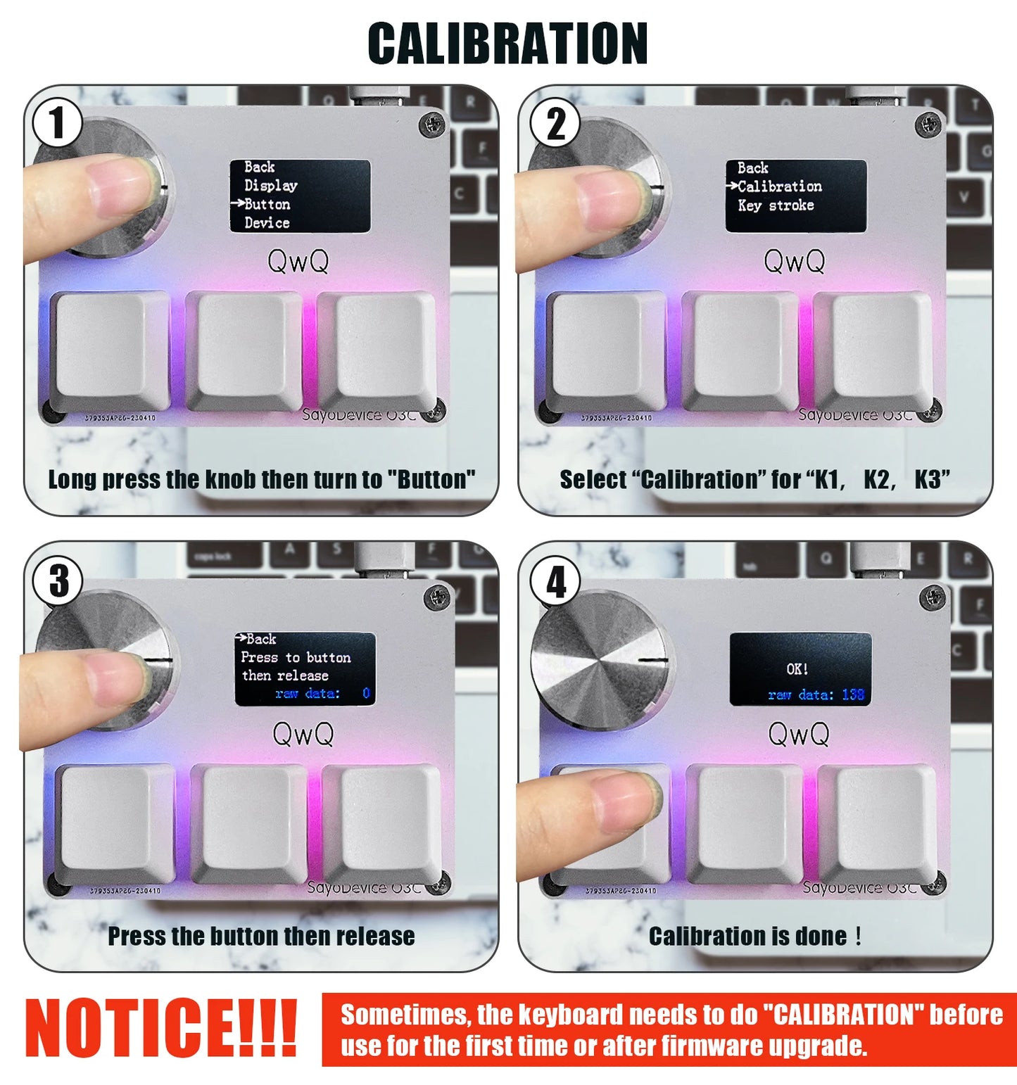 SayoDevice Rapid Trigger Magnetic Switches RGB Music Game Keyboard Volume Knob For O3C DJMAX SDVX Geometry Dash Office Keyboard