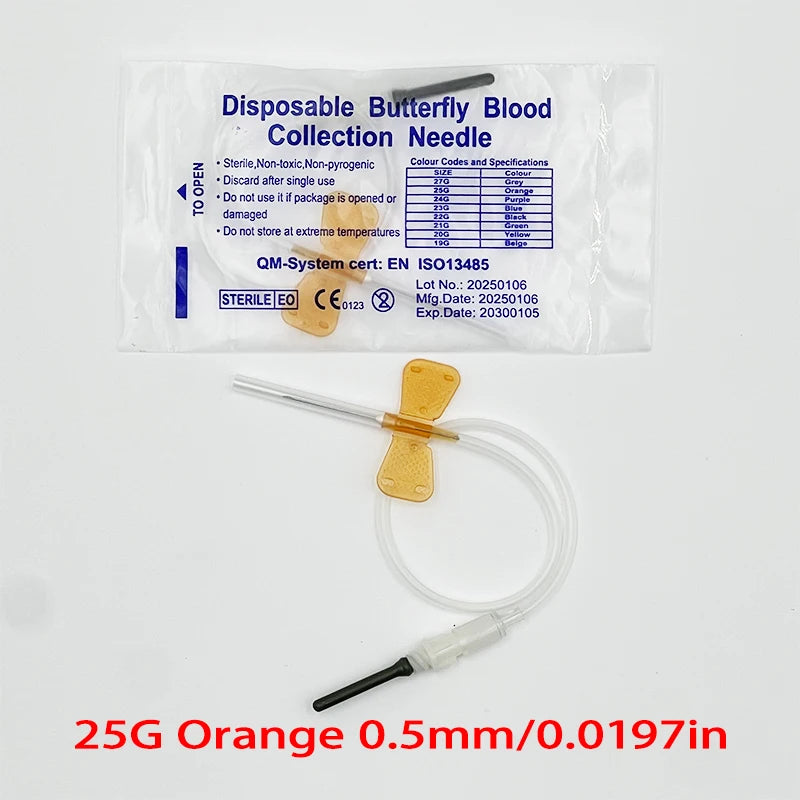 50 Pieces Disposable Butterfly Blood Collection Needle Double Wing Type Blood Collection Needle Pet Care Room Cat Dogs Animal