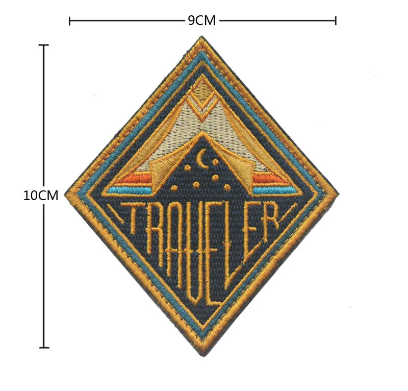 Outdoor Camping Tactical Patch Compass Wolf Embroidered Patch HOOK LOOP Badge Fit Backpack Jacket Clothing stickers