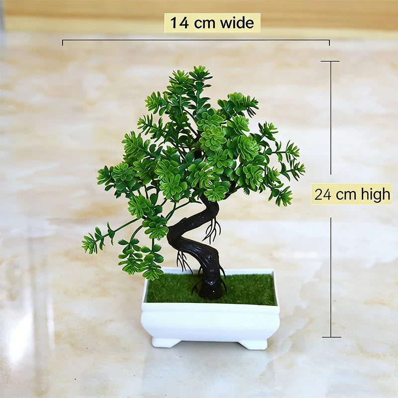 Artificial Plastic Plants Bonsai Small Tree Fake Flower Room Living Room Table Decoration Home Wedding Garden Decor Ornaments