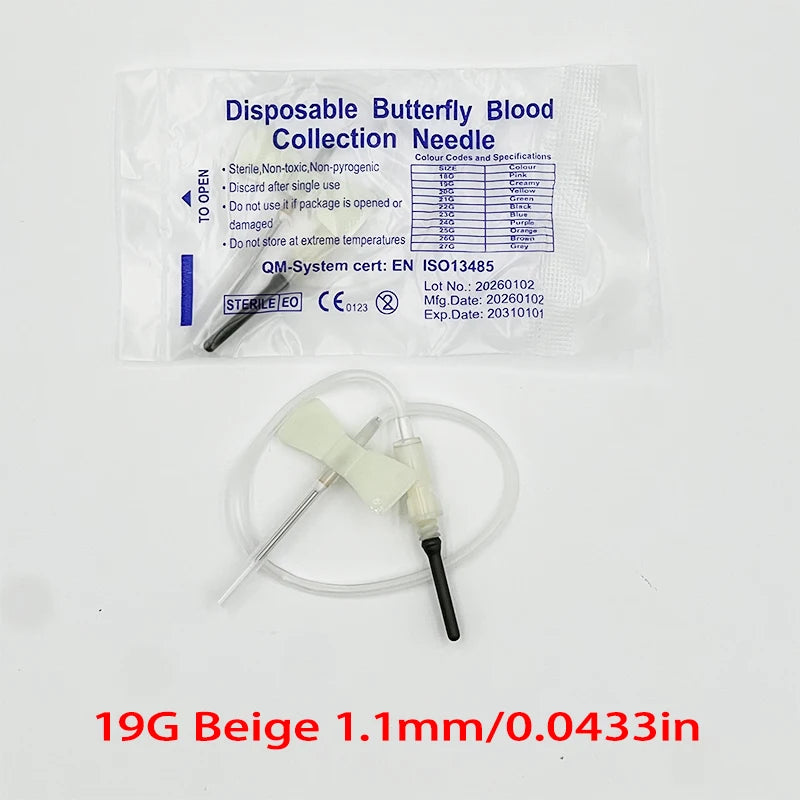 50 Pieces Disposable Butterfly Blood Collection Needle Double Wing Type Blood Collection Needle Pet Care Room Cat Dogs Animal